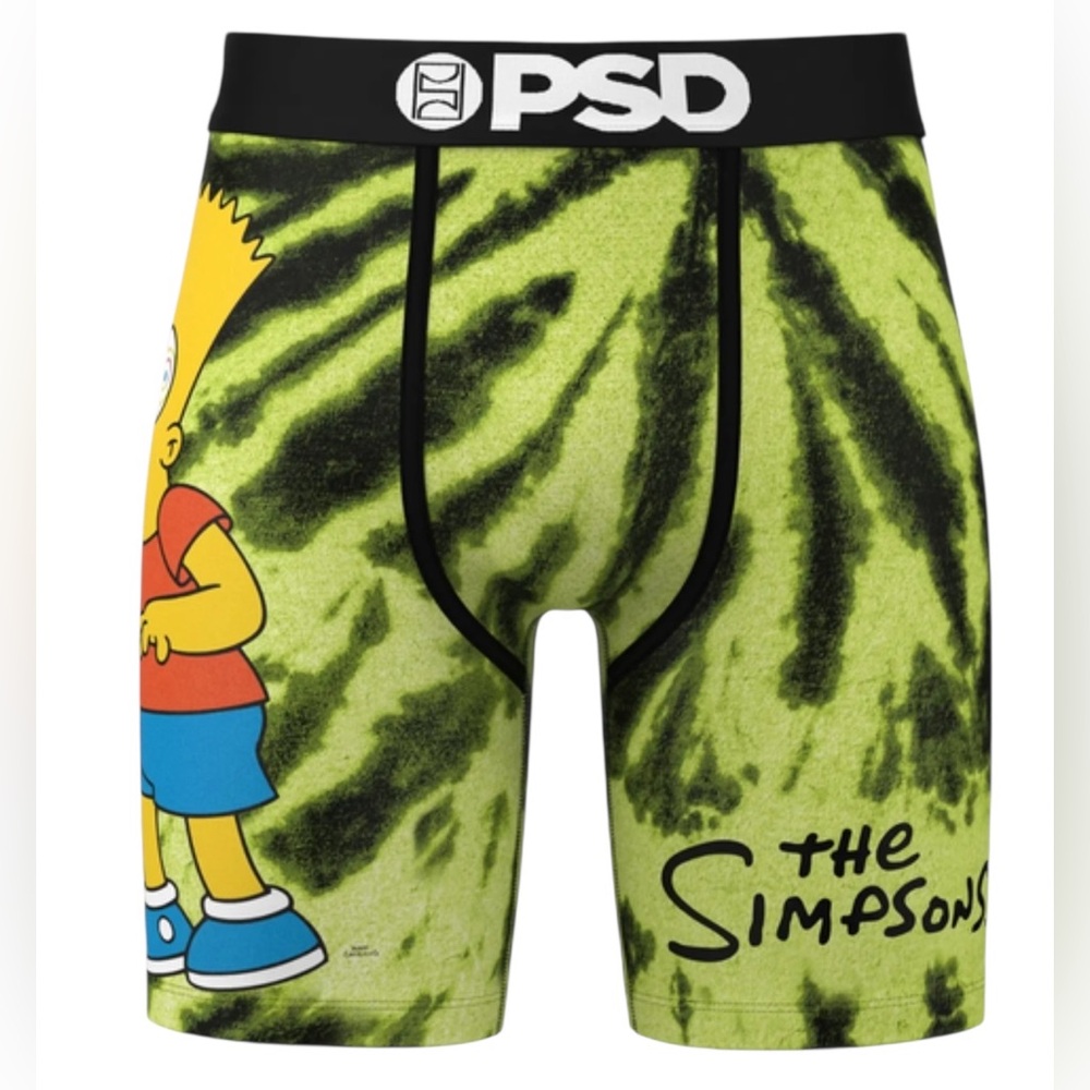 PSD x The Simpsons Bart Simpson men’s Boxer Briefs Green Graphic Underwear Large